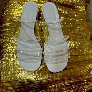 Women's White clear Slide Sandals